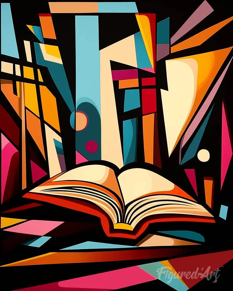 Figured'Art Gedurfd Abstract Bibliotheek diamond painting 40x50cm