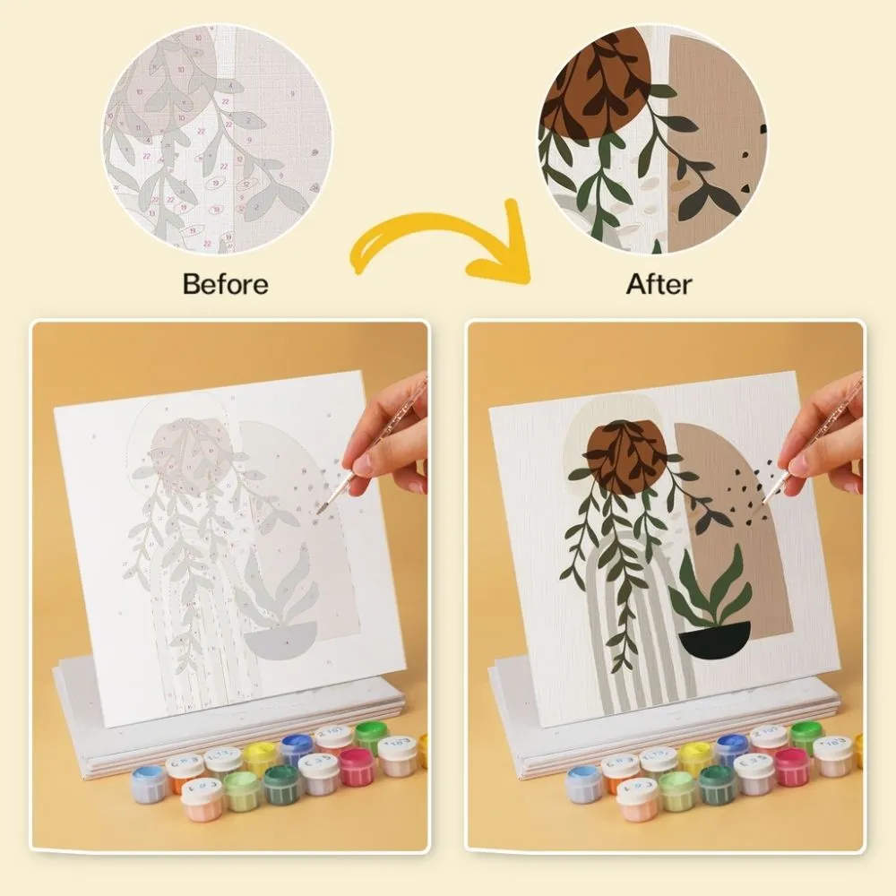 Figured'Art Mini Terracotta Botanicals schilderen op nummer 20x20 6st