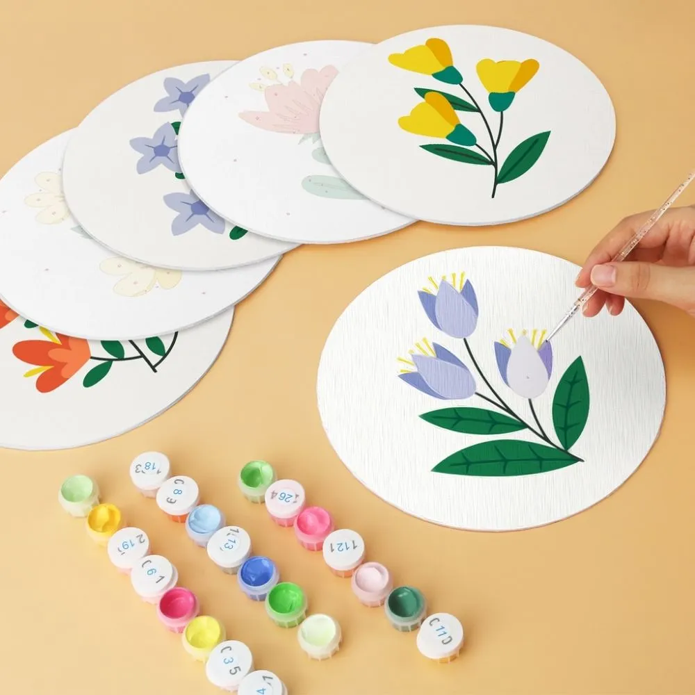 Figured'Art Botanische Portretten schilderen op nummer Ø20cm 6 stuks