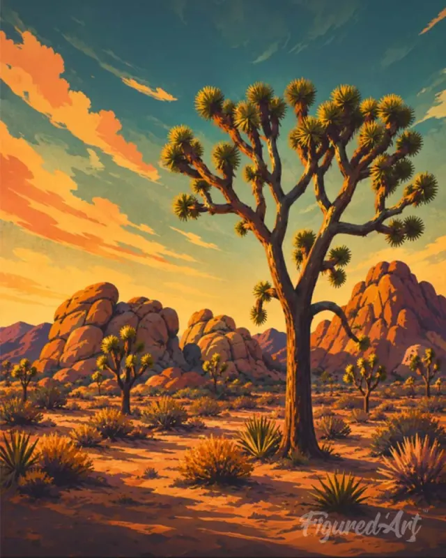 Figured'Art Joshua Tree National Park diamond painting 40x50 cm