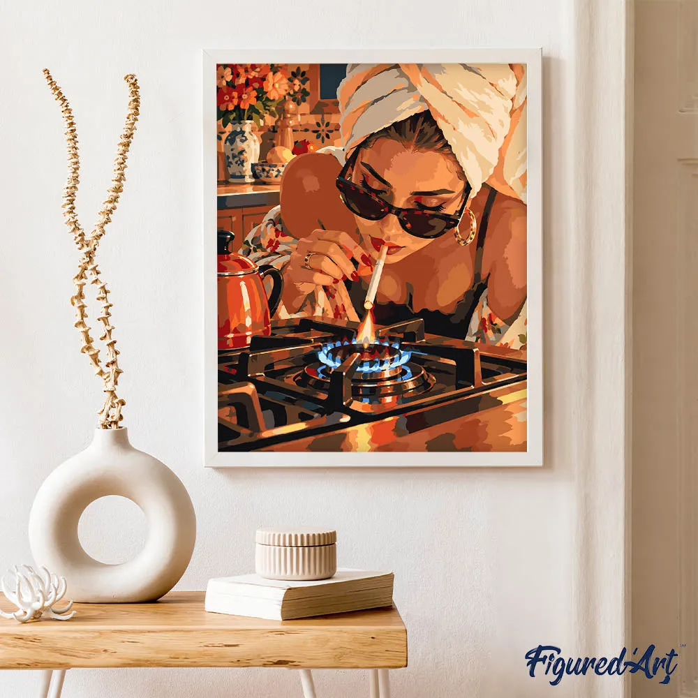 Figured'Art Hot Stuff schilderen op nummer 40x50 eenvoudig keuken