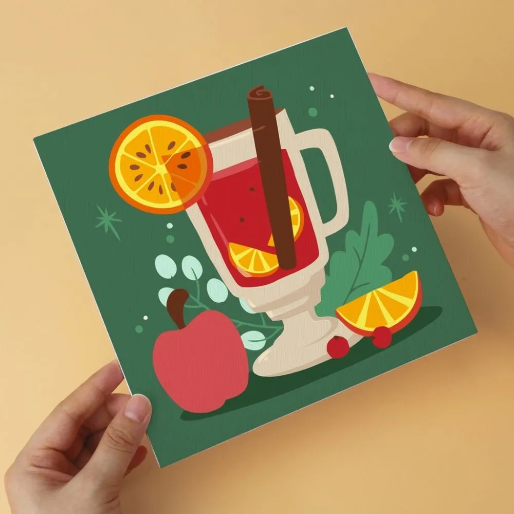 Figured'Art Mini Gekruide winterdrankjes schilderen op nummer 6x 20x20