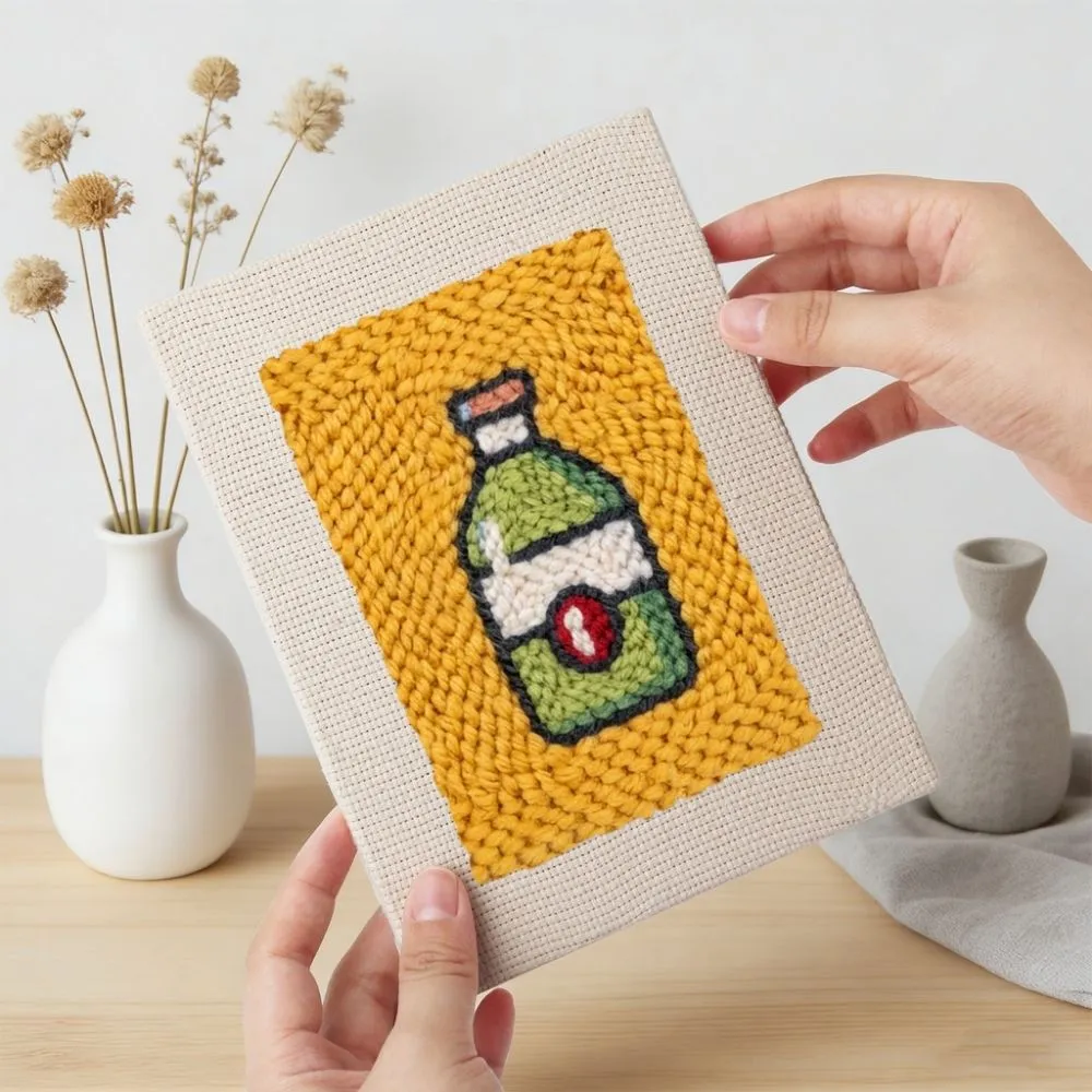 Figured'Art Snack Aanval punch needle set 4 stuks 20x30cm
