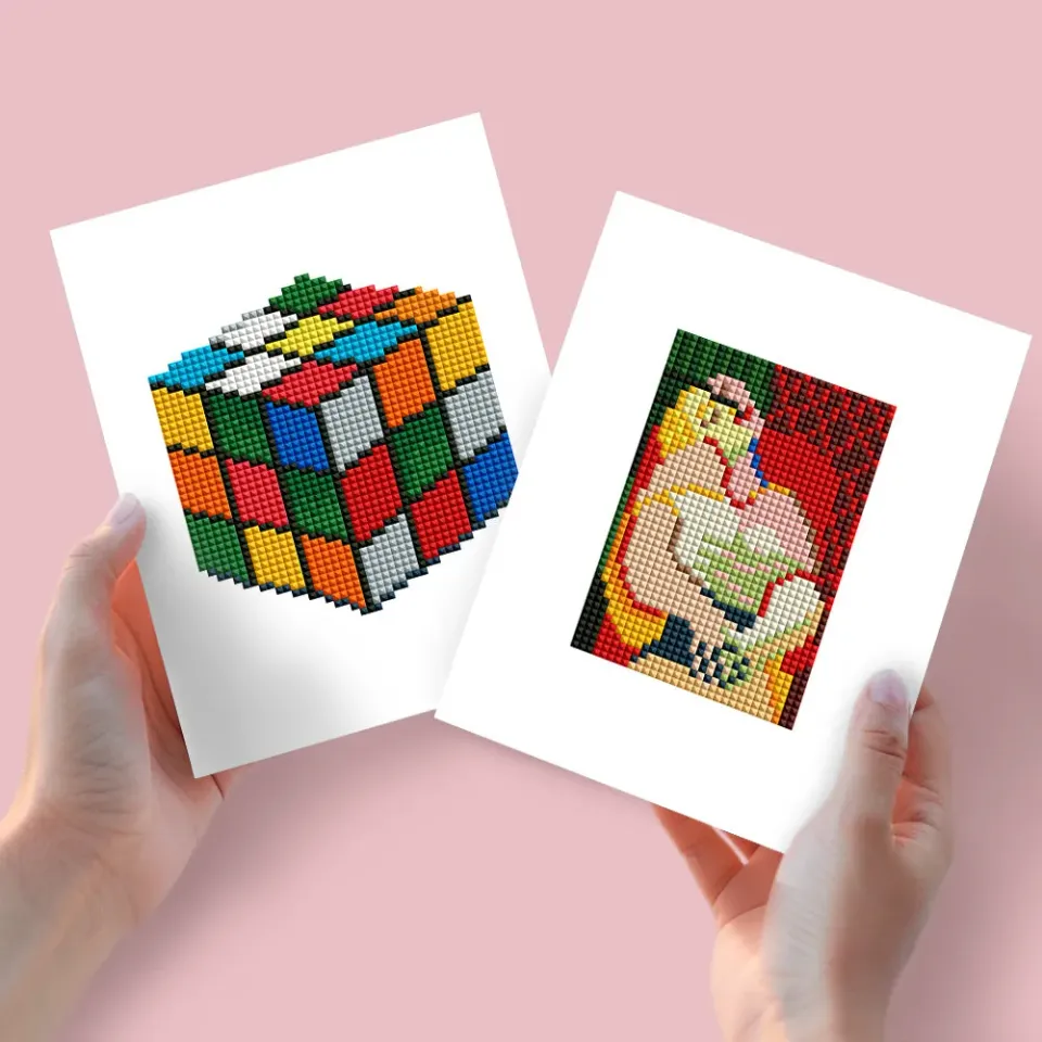 Figured'Art Mini Rubiks Kubus diamond painting 2 stuks 15x20cm full drill