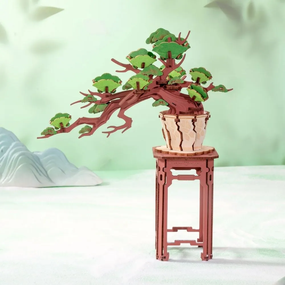Figured'Art Altijdgroene Pijnboom Bonsai 3D puzzel 115-delig groen