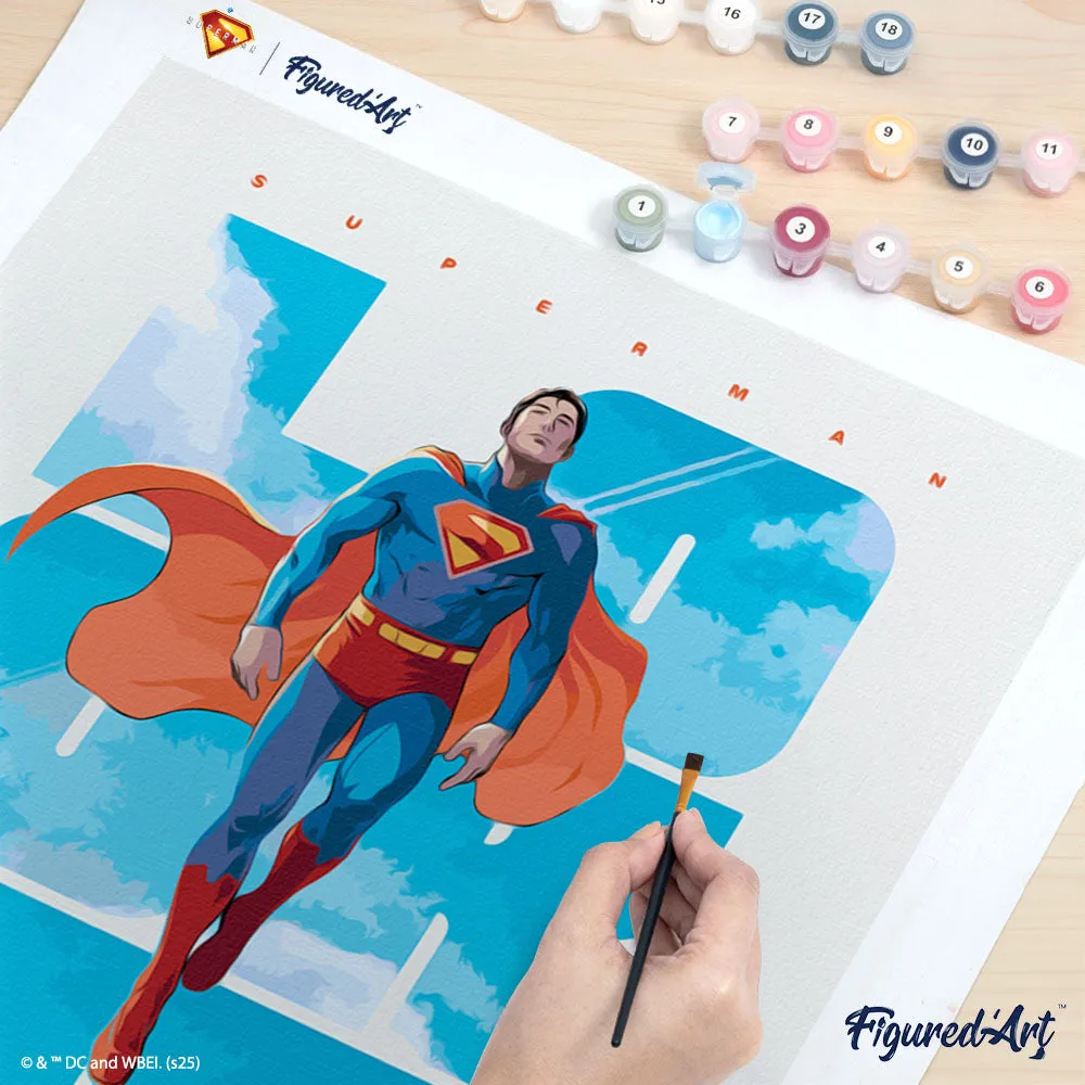 Figured'Art Superman tussen de wolken 1 schilderen op nummer 40x50