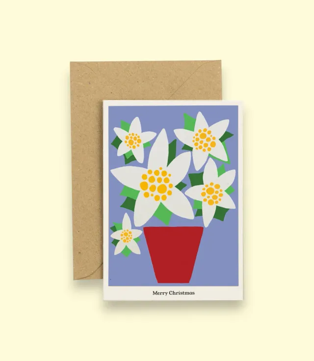 Studio Wald Christmas Plants Poinsettia kerstkaart A6