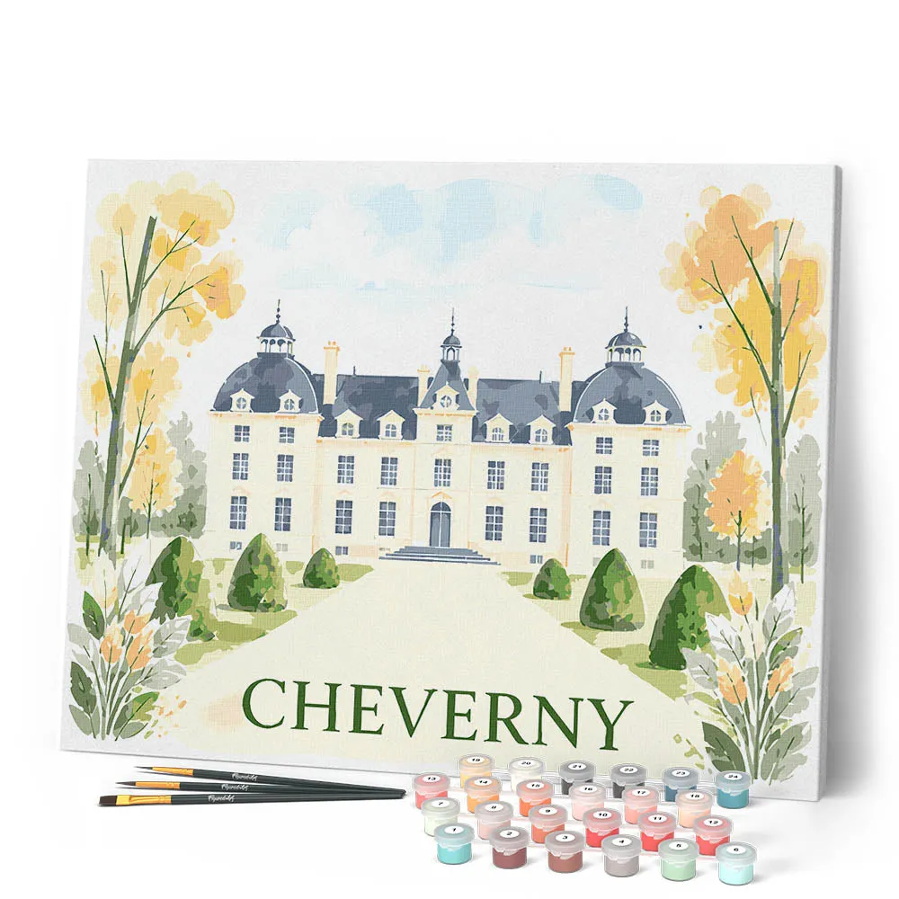 Figured'Art Kasteel van Cheverny schilderen op nummer 40x50cm poster