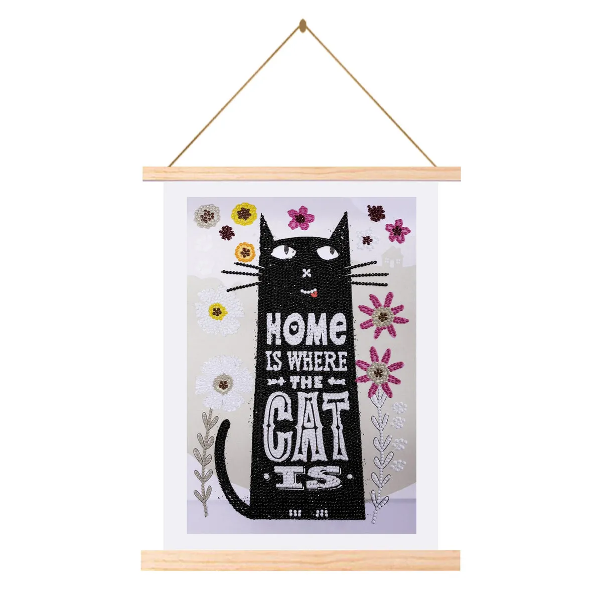 Craft Buddy Mini Crystal Art Cat At Home scroll 20x30cm kat