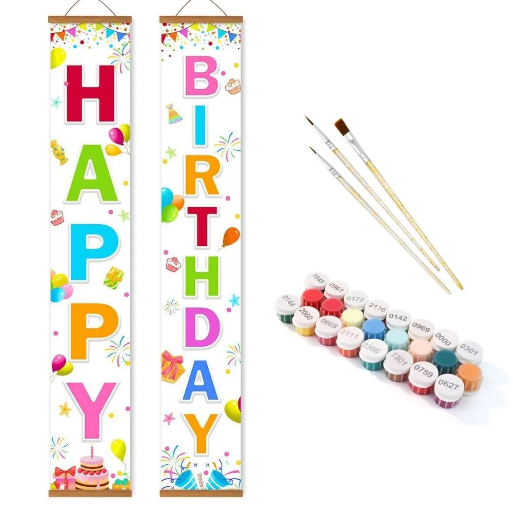 Figured'Art Feestelijke Slinger deur banner schilderen op nummer 20x120cm