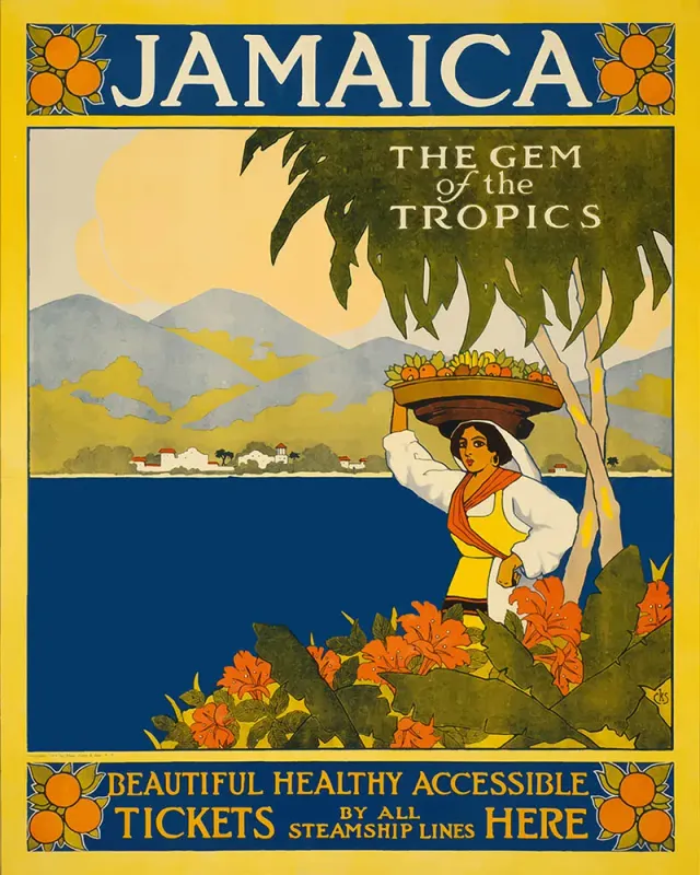Figured'Art Jamaica Parel van de tropen schilderen op nummer 40x50cm poster