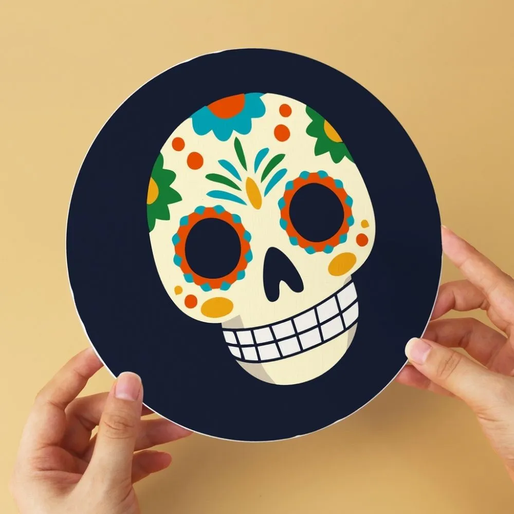Figured'Art Día de los Muertos schilderen op nummer Ø20 cm set van 6 rond