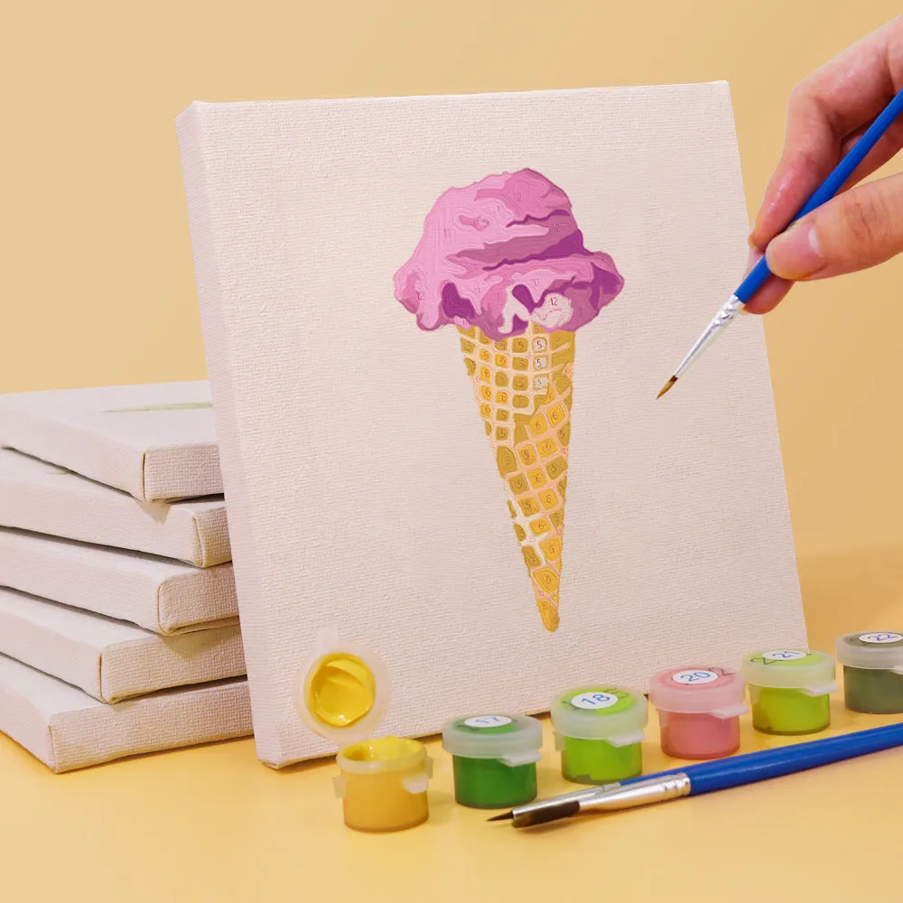 Figured'Art Zoete Desserts 3 schilderen op nummer mini 15x15cm 6 stuks
