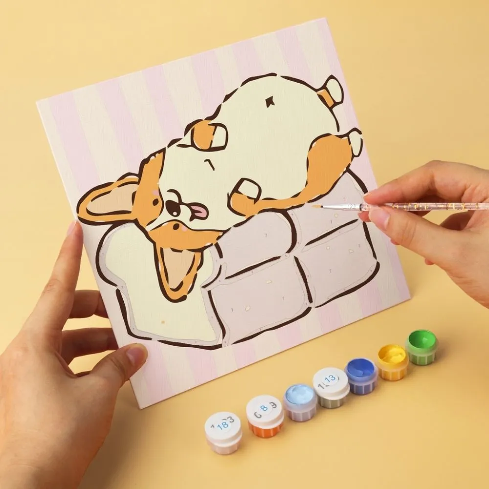 Figured'Art Mini Serie Corgi-leven schilderen op nummer 6 stuks
