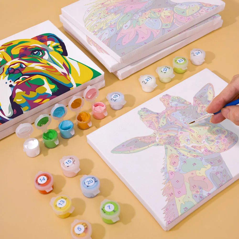 Figured'Art Mini Schilderen op Nummer Abstracte Dieren 15x20 cm 6 stuks