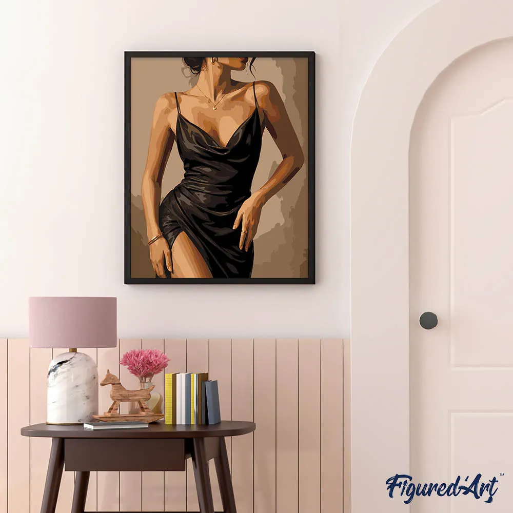 Figured'Art De Zwarte Jurk schilderen op nummer 40x50 cm