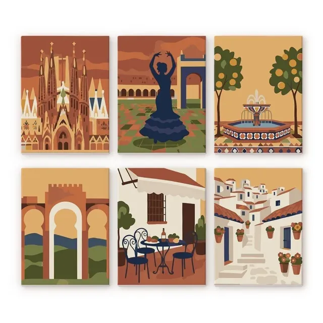 Figured'Art Mini Serie Andalusische Dromen schilderen op nummer 6x 15x20cm