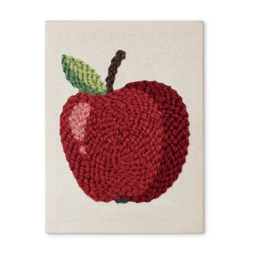Figured'Art Rode Appel punch needle pakket met frame katoen