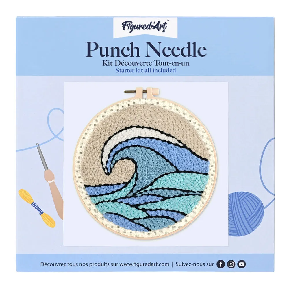 Figured'Art Grote golf Punch Needle pakket 20 cm wol