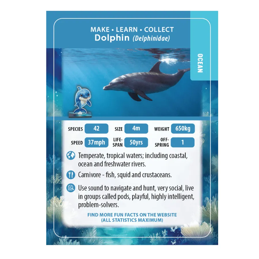 Craft Buddy Wildlife Buddies Dolphin diamond painting figuur 11 cm