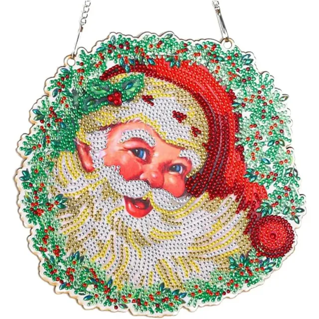Figured'Art Diamond Painting Deurhanger Kerstman 30x30 cm Acryl