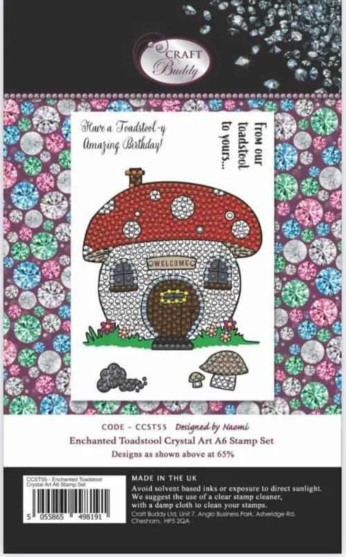 Craft Buddy Crystal Art Enchanted Toadstool stempels A6 paddenstoel