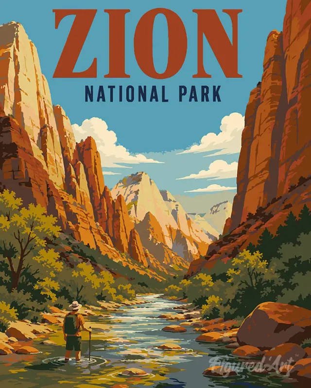 Figured'Art Zion National Park schilderen op nummer 40x50 USA