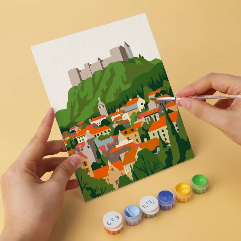 Figured'Art Mini Serie De wereld in kleur schilderen op nummer 15x20cm 6 stuks