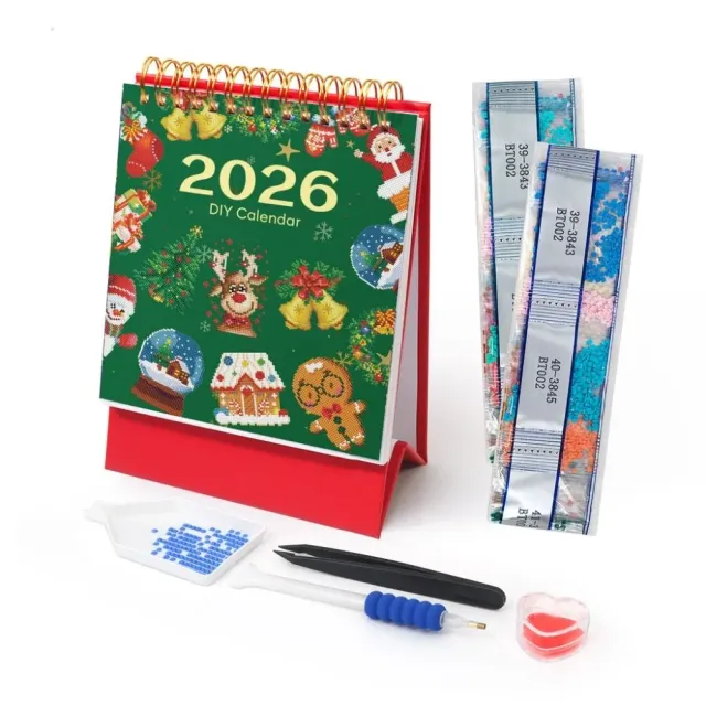Figured'Art Diamond Painting Kalender 2026 Kersticonen 12-delig kerst