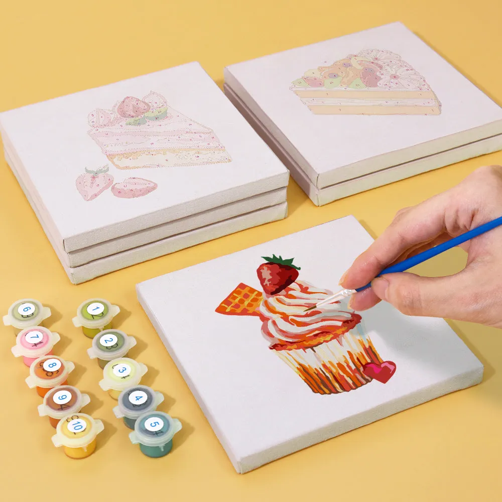 Figured'Art Mini Zoete Desserts 2 schilderen op nummer 6x 15x15 cm