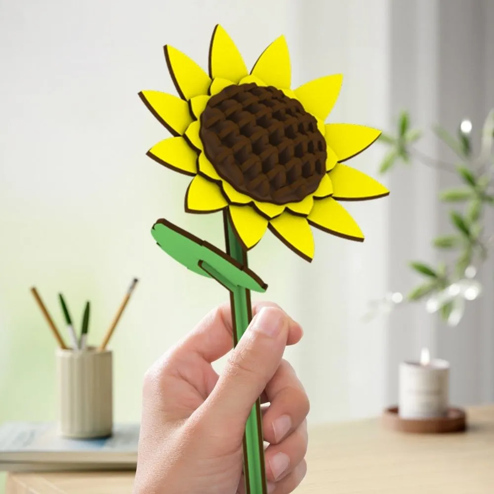 Figured'Art Prachtige Zonnebloem 3D Puzzel 74 Stukjes Hout