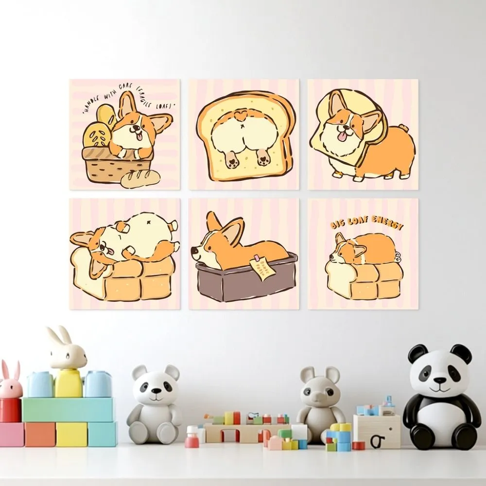 Figured'Art Mini Serie Corgi-leven schilderen op nummer 6 stuks