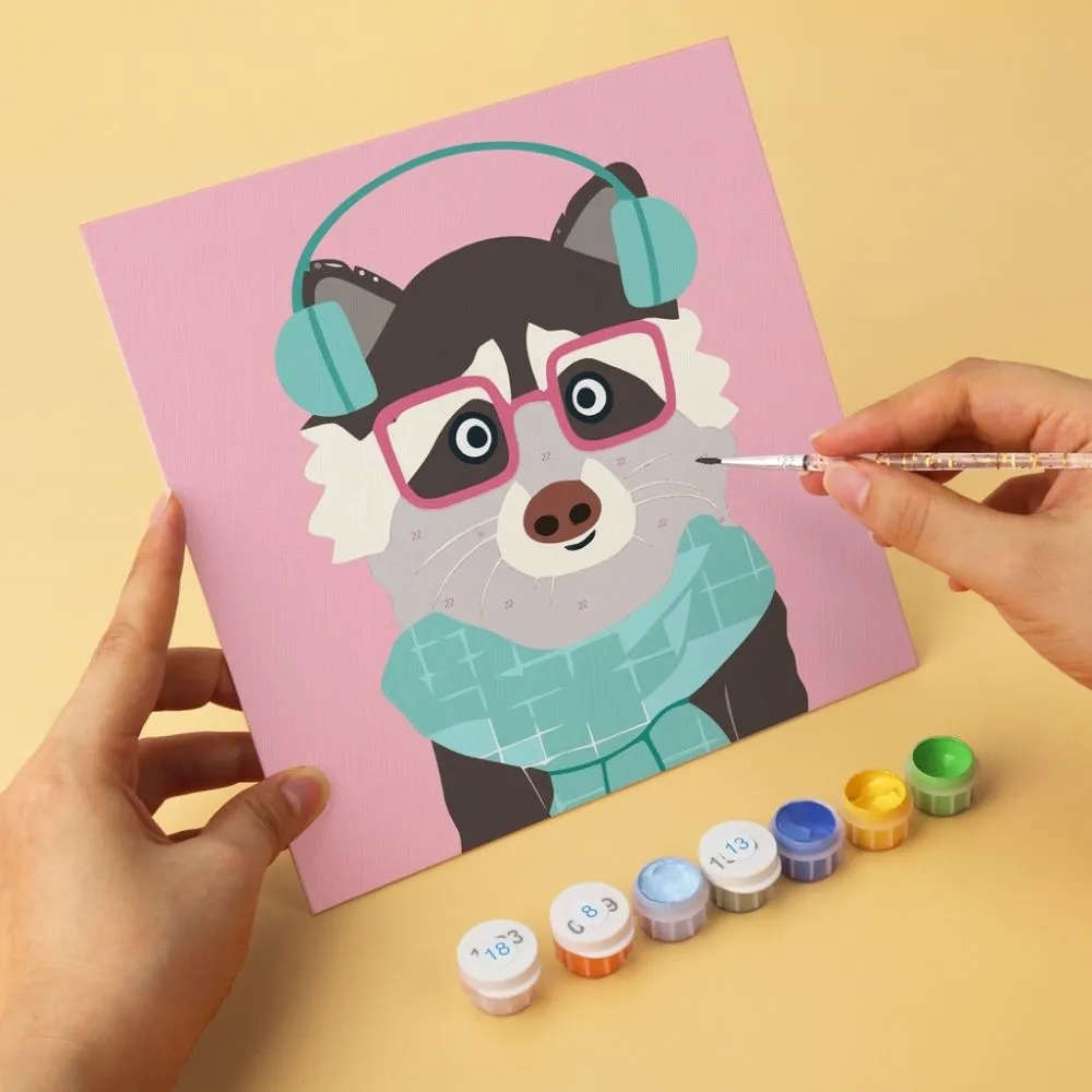 Figured'Art Mini Coole beestjes schilderen op nummer 20x20 cm 6 stuks dieren