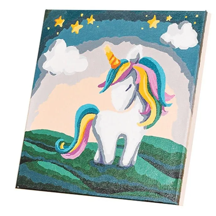 Craft Buddy Unicorn Stars schilderen op nummer canvas 30x30cm