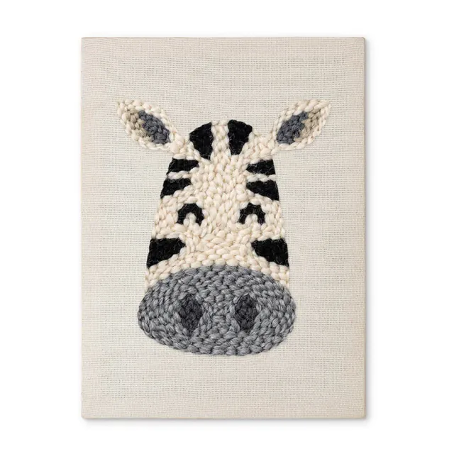 Figured'Art Blije Zebra punch needle pakket met frame