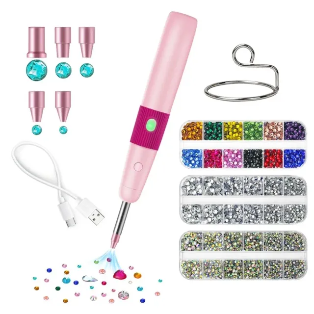 Figured'Art Hotfix Rhinestone Applicator strasspen blauw draadloos