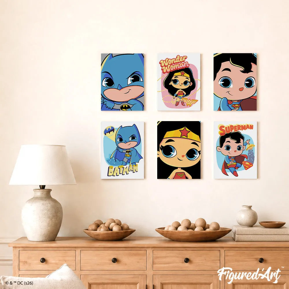 Figured'Art Justice League mini schilderen op nummer 15x20cm 6 stuks