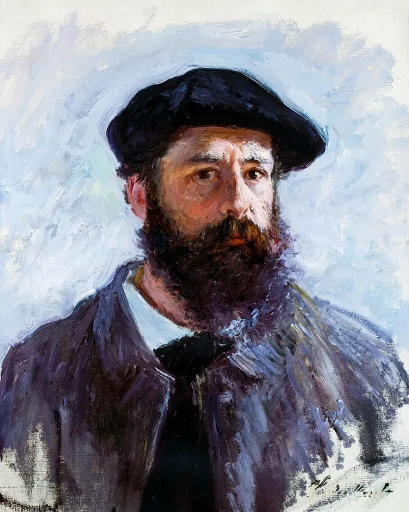 Figured'Art Zelfportret met baret Monet schilderen op nummer 40x50cm