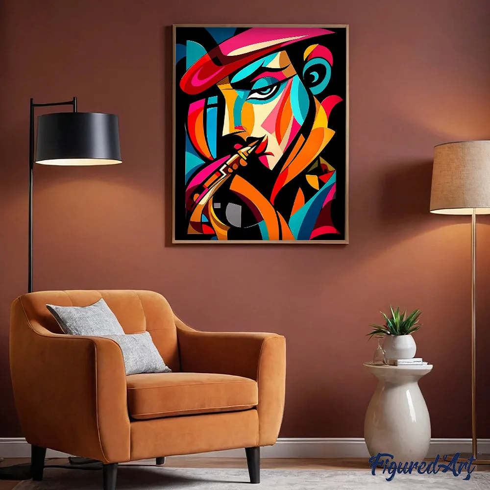 Figured'Art Gedurfd Abstract Sax Man schilderen op nummer 40x50cm