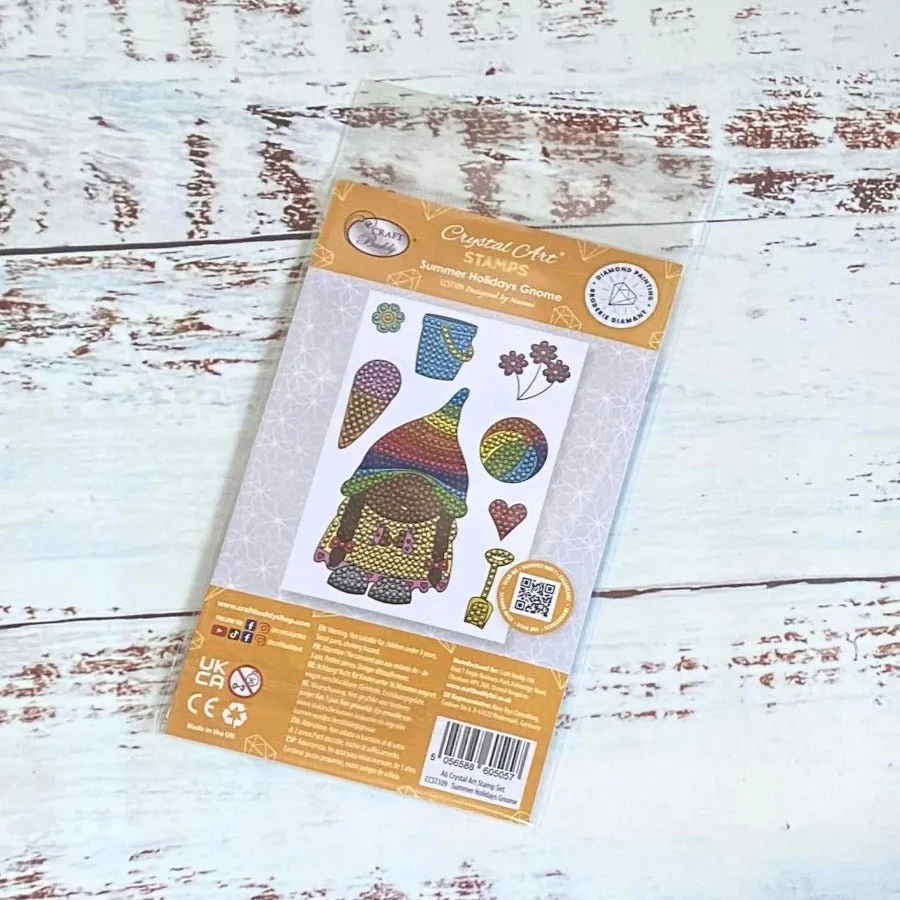 Craft Buddy Crystal Art Summer Holidays Gnome stempelset 8 stuks