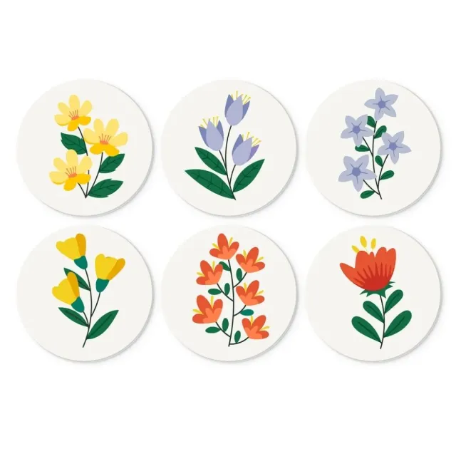 Figured'Art Botanische Portretten schilderen op nummer Ø20cm 6 stuks