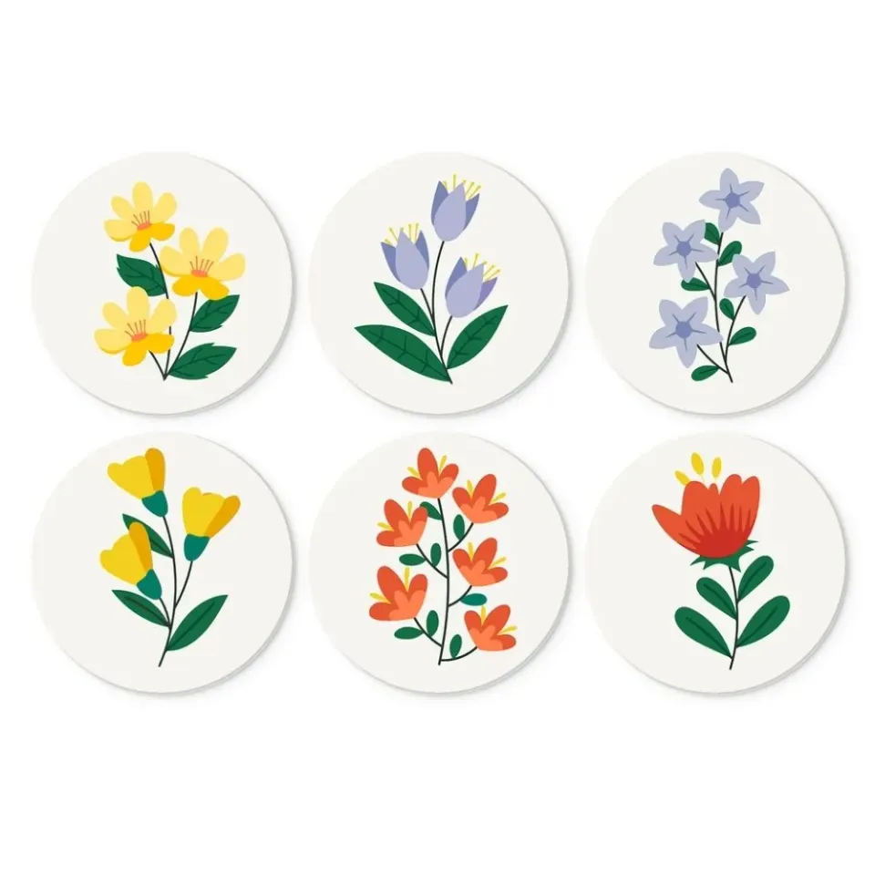 Figured'Art Botanische Portretten schilderen op nummer Ø20cm 6 stuks