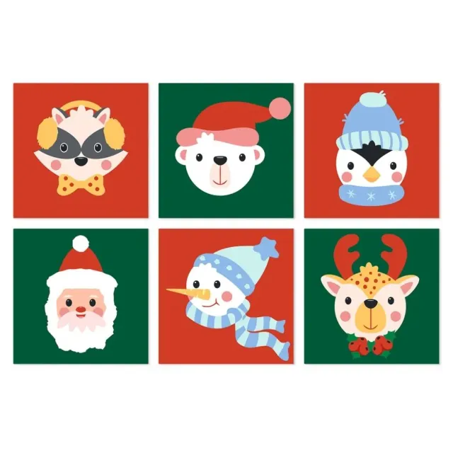 Figured'Art Mini Serie Kerstportretten schilderen op nummer 20x20cm 6 stuks