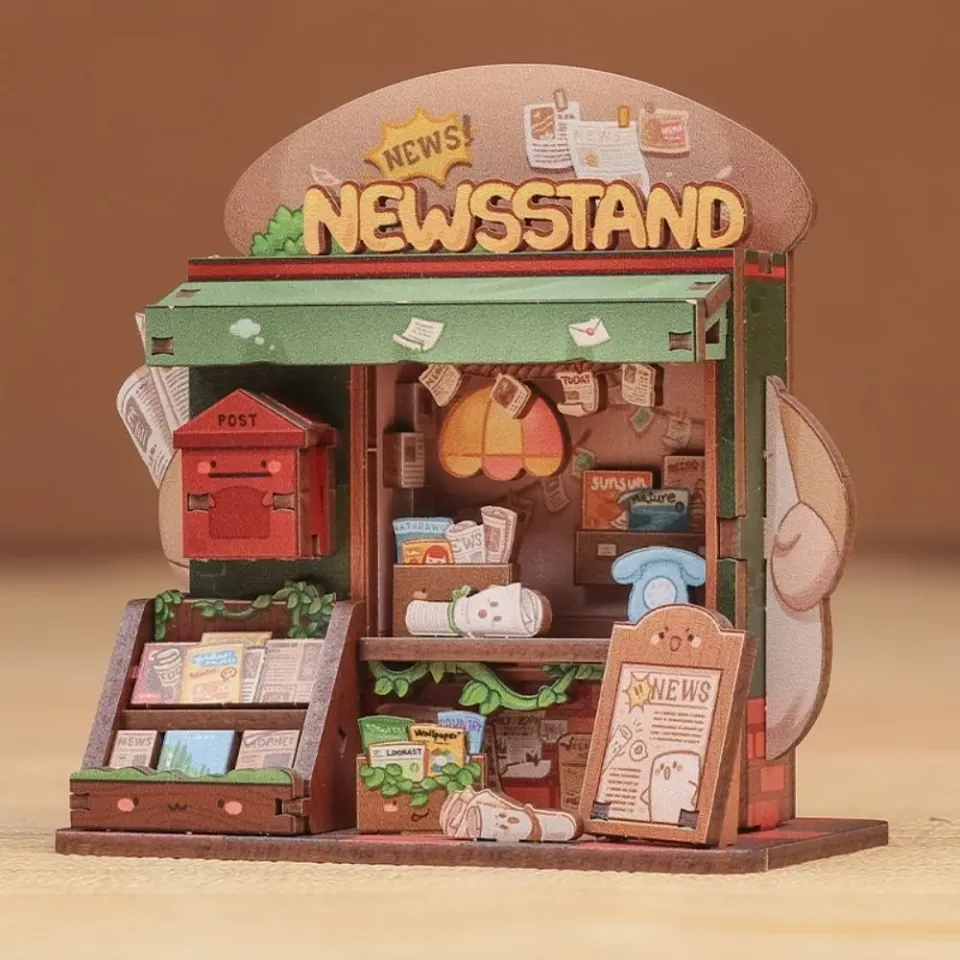 Figured'Art Kleine Krantenkiosk miniatuurhuisje 50 delen