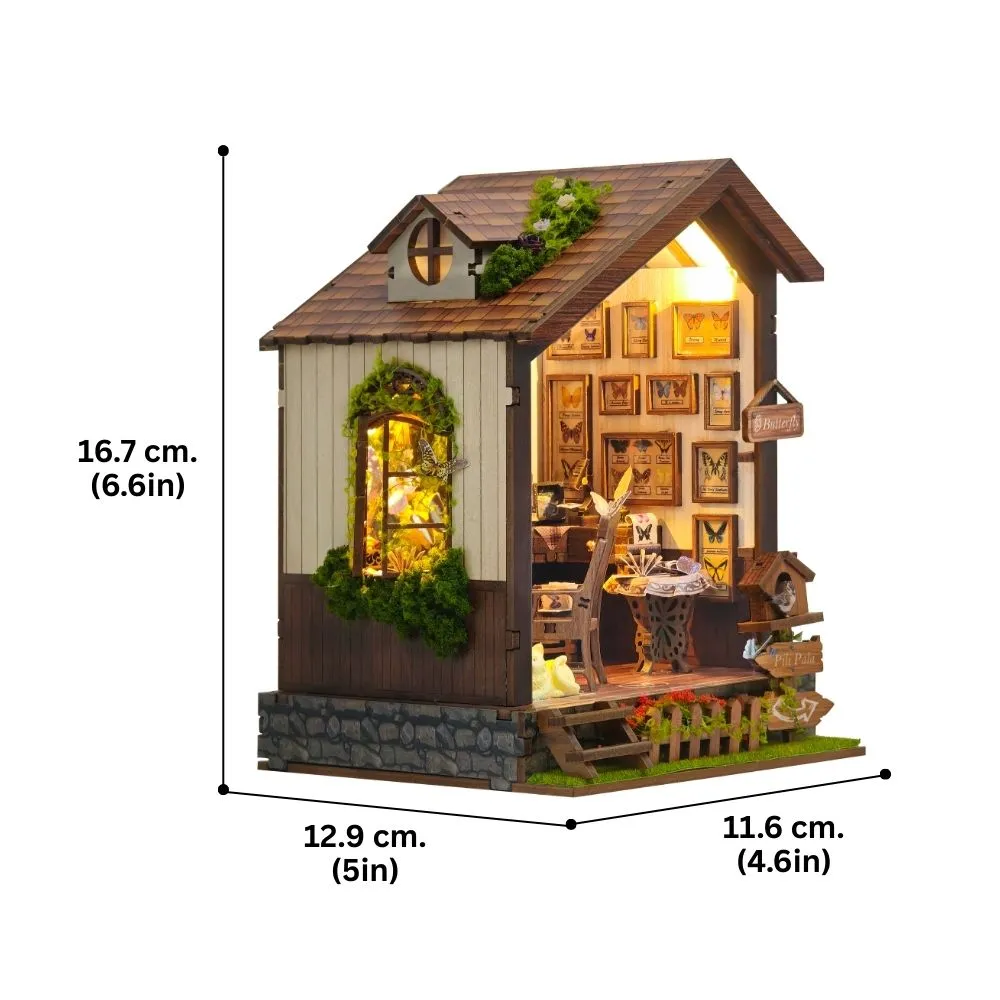Figured'Art Vlinderhuis book nook kit 150 stukjes met led