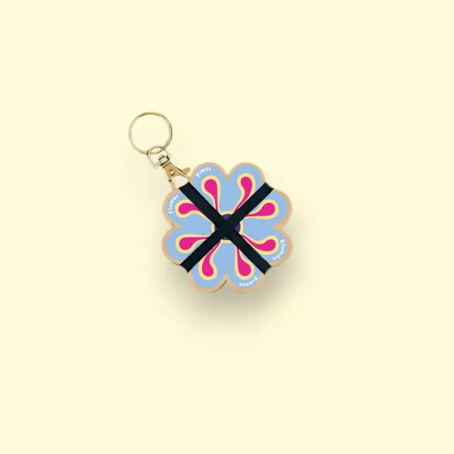 Studio Wald Keyring Flower Press Blue 04 bloemenpers mini