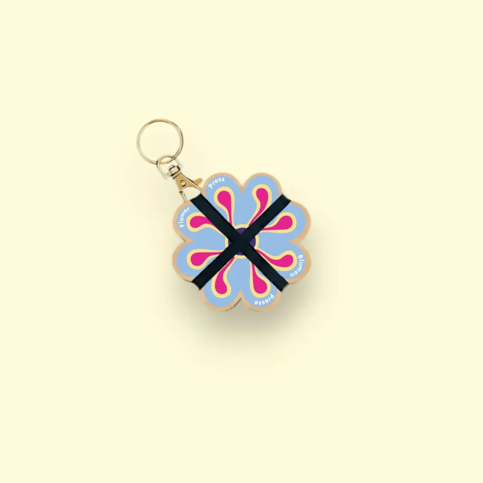 Studio Wald Keyring Flower Press Blue 04 bloemenpers mini