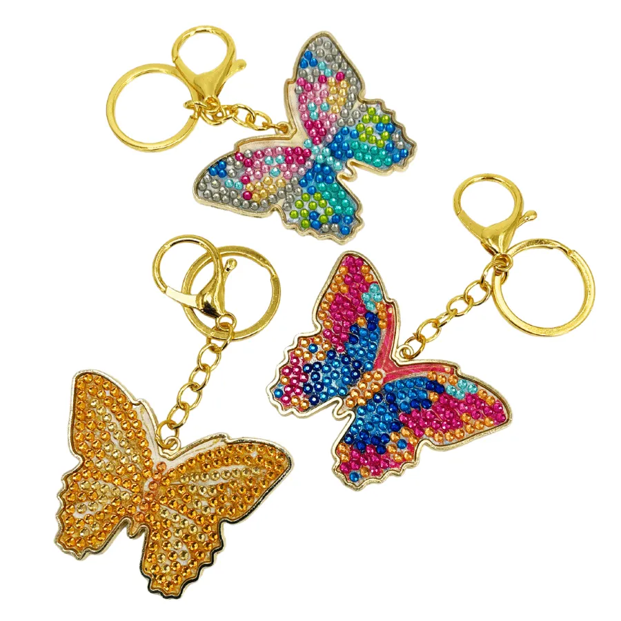 Craft Buddy Crystal Art Bonnie Butterfly sleutelhanger metaal