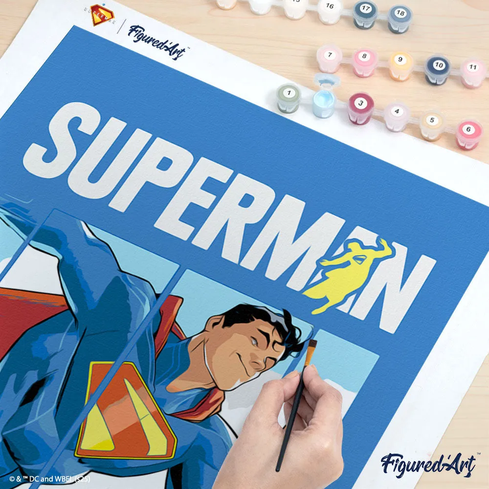Figured'Art Rennende Superman schilderen op nummer 40x50cm