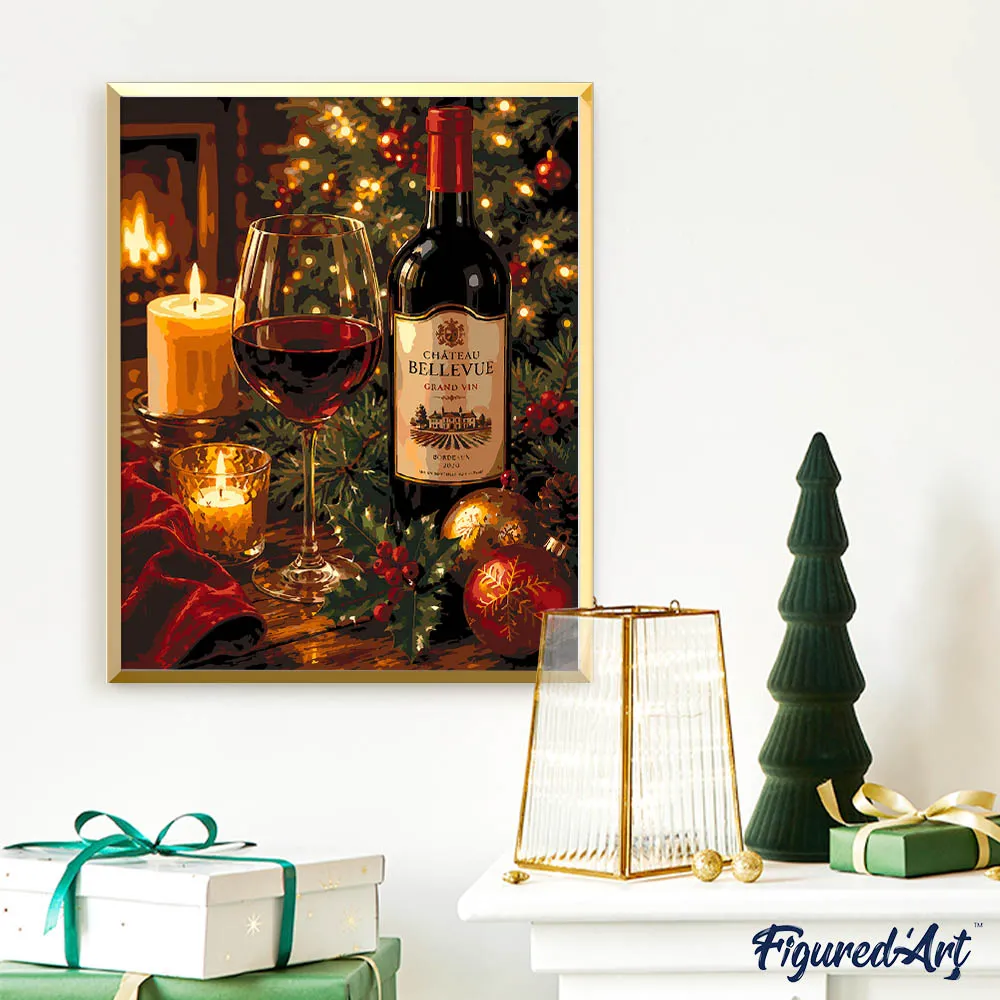Figured'Art Kersttoost schilderen op nummer 40x50cm winter